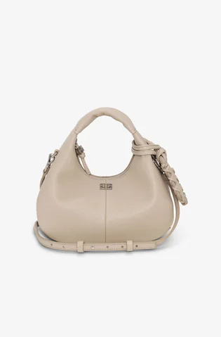 Сумка жіноча GANNI Light Grey Mini Hobo Bag Beige A6978