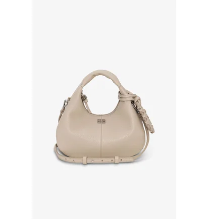 Сумка жіноча GANNI Light Grey Mini Hobo Bag Beige A6978