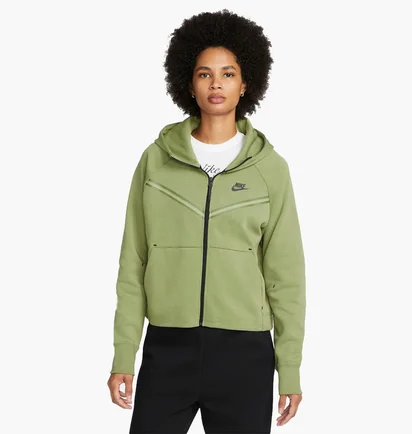 Толстовка жіноча Nike Sportswear Tech Fleece Windrunner Full-Zip Hoodie Olive Cw4298-334