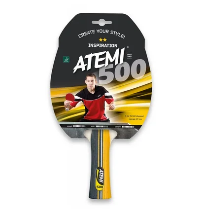 Ракетка для настільного тенісу Atemi 500C Black/Red 10041