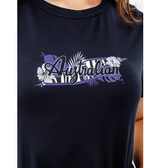 Футболка жіноча AUSTRALIAN Logo Flowers Tee Jersey V Black LSDTS0027-200