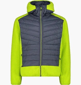 Куртка чоловіча CMP Jacket Hybrid Fix Hood Grid Po Blue/Green 34P1817-U911