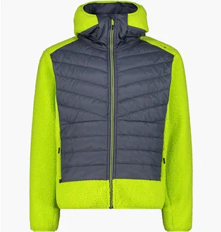 Куртка чоловіча CMP Jacket Hybrid Fix Hood Grid Po Blue/Green 34P1817-U911
