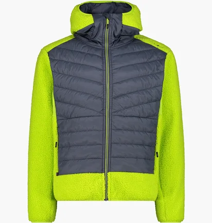 Куртка чоловіча CMP Jacket Hybrid Fix Hood Grid Po Blue/Green 34P1817-U911