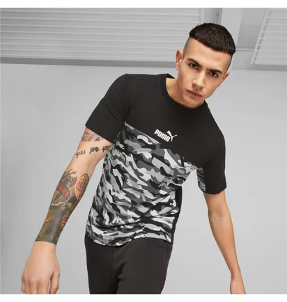 Футболка мужская Puma Essentials Block Camo Black/Camo 673335-01