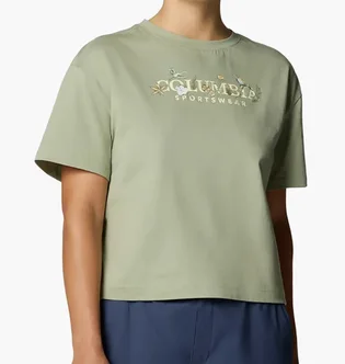 Футболка жіноча Columbia Rolling Bend™ Graphic Relaxed Crop Ss Green 2119991CLB-348