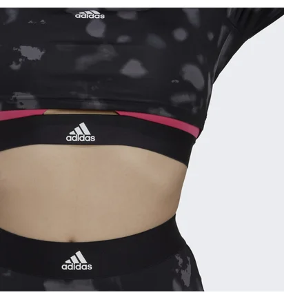 Лонгслив женский Adidas Hyperglam Cut 3-Stripes Long Sleeve Crop Top Black Hd6283