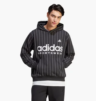 Худи мужское Adidas Pinstripe Fleece Hoodie Black Ib8381