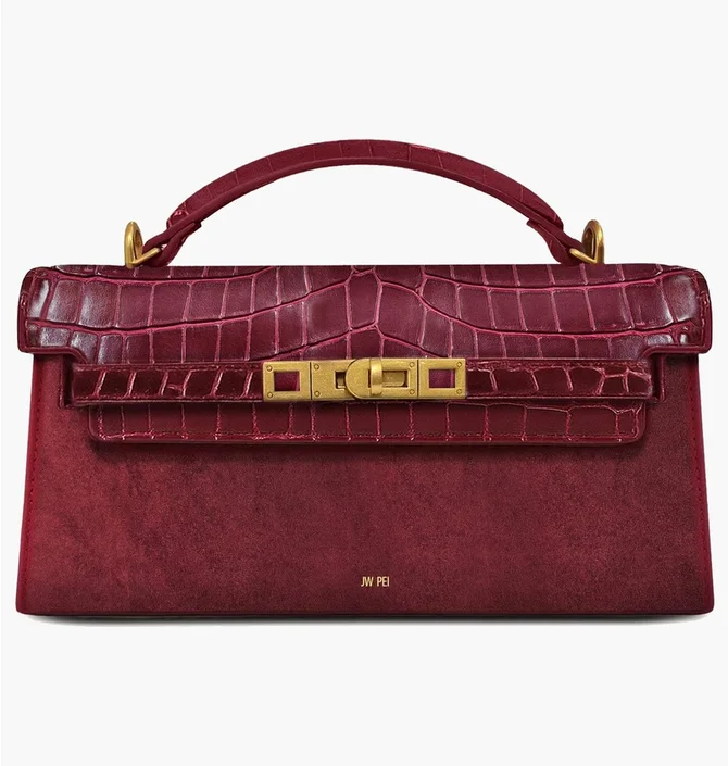 Сумка жіноча JW PEI Noor Faux Suede Top Handle Bag Bordo BB2025BG121869JWP