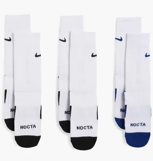 Носки унисекс Nike Nocta Crew Socks White (3 пары) FV3806-900