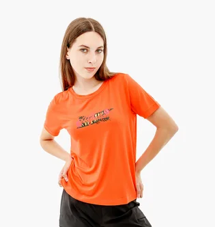 Футболка жіноча AUSTRALIAN Logo Flowers Tee Jersey V Orange LSDTS0027-119