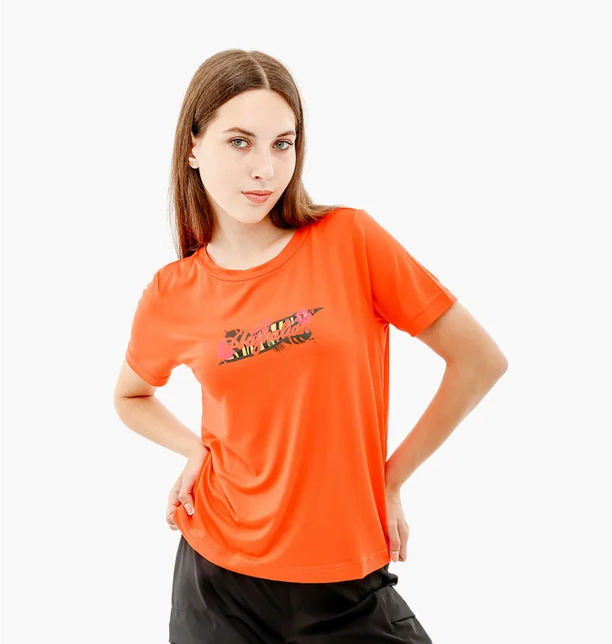 Футболка женская AUSTRALIAN Logo Flowers Tee Jersey V Orange LSDTS0027-119
