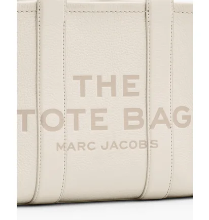 Сумка женская Marc Jacobs The Leather Small Tote Bag Beige H009L01SP21-COTTON-SILVER-64209