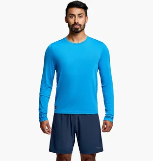 Лонгслів чоловічий Saucony Stopwatch Long Sleeve Light Blue SAM800379-CBH
