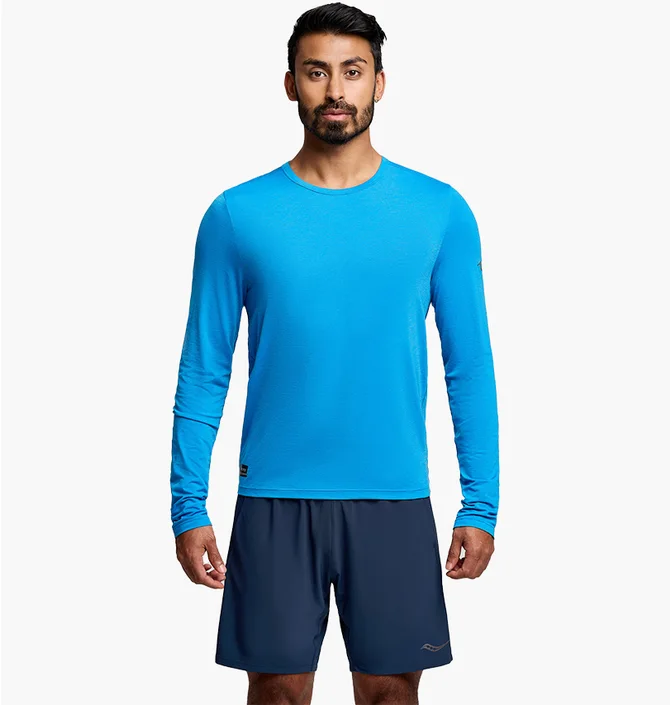 Лонгслив мужской Saucony Stopwatch Long Sleeve Light Blue SAM800379-CBH