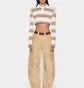 Поло жіноче Ksubi Academy Ls Polo Shirt Tan Stripe Beige WSP26FT012
