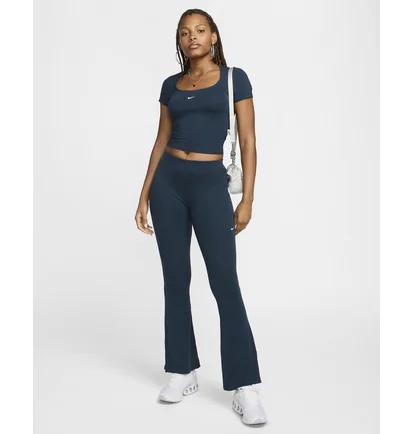 Футболка женская Nike Sportswear Chill Knit Short-Sleeve Square-Neck Top Blue FZ7990-478