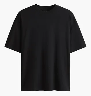 Футболка мужская H&M T-Shirt - Oversized Fit Black 1074658039