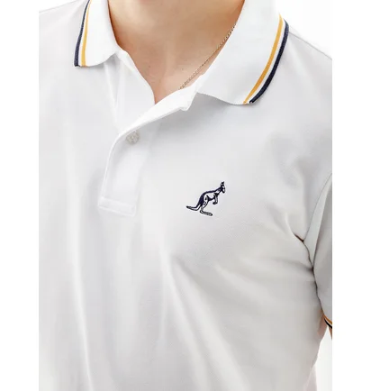 Поло мужское AUSTRALIAN 2-Stripe Pique Polo S-Fit White LSUPO0004-002