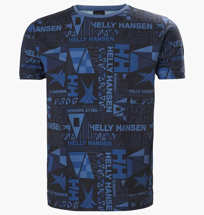 Футболка мужская Helly Hansen Newport T-Shirt Black/Blue 34303-585