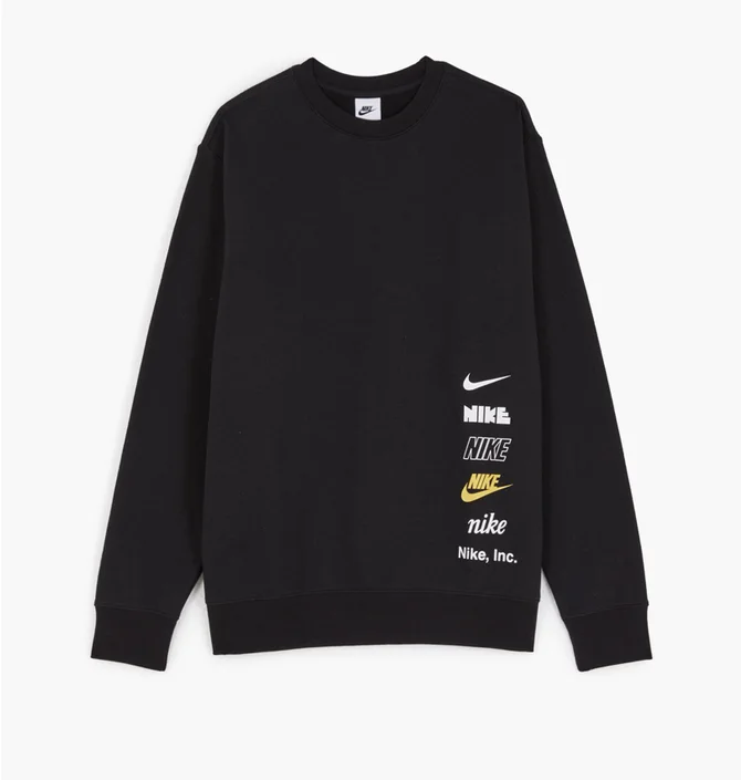 Свитшот мужской Nike Sweat Crew Multi Logo Black DX0781-010