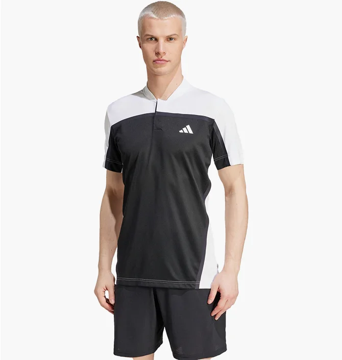 Футболка чоловіча Adidas Tennis Heat.Rdy Pro Freelift Henley Polo Shirt Black/White IS8970