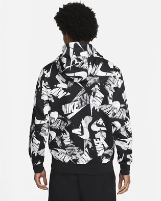 Худи мужское Nike Mens Allover Print Pullover Hoodie Black DM6881-010