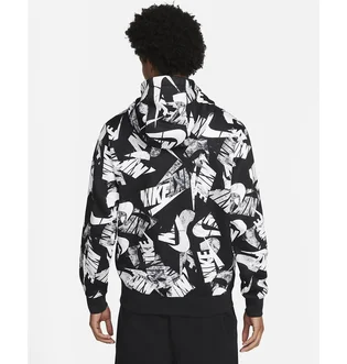 Худи мужское Nike Mens Allover Print Pullover Hoodie Black DM6881-010