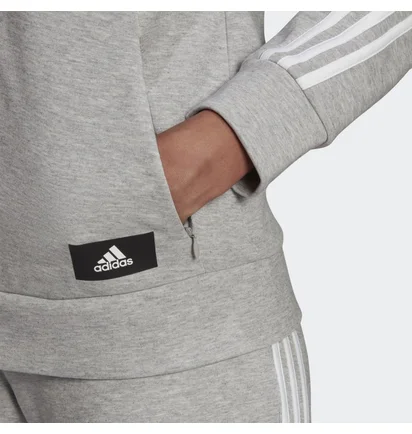 Толстовка женская Adidas Sportswear Future Icons 3-Stripes Hooded Track Top Grey H57289