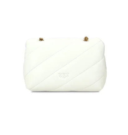 Сумка жіноча Pinko Leather Messenger Bag Love Mini Puff Jewel - Crossbody Bag White 1P222X-Y6Y3