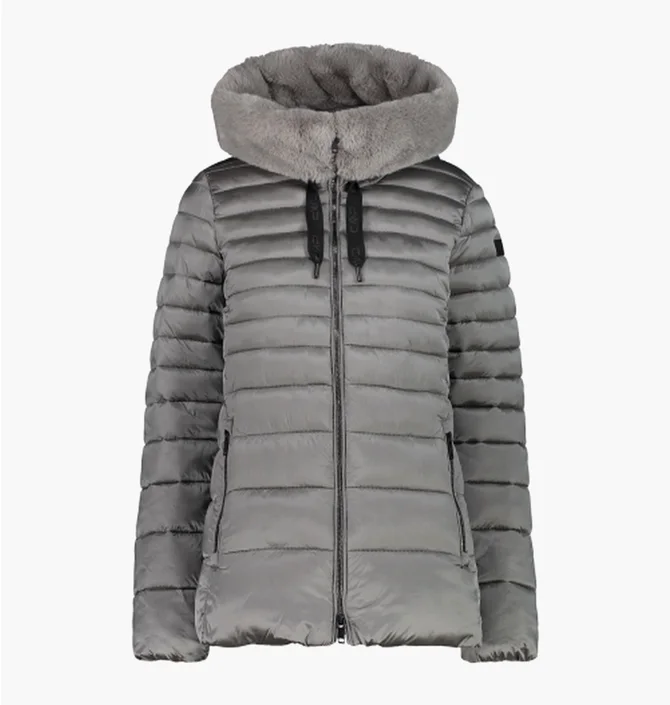 Пуховик женский CMP Woman Jacket Fix Hood Grey 31K3006F-U911