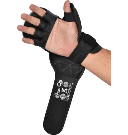 Рукавиці унісекс RDX Grappling Gloves Shooter Immaf-1 Blue GSR-IMF-1U