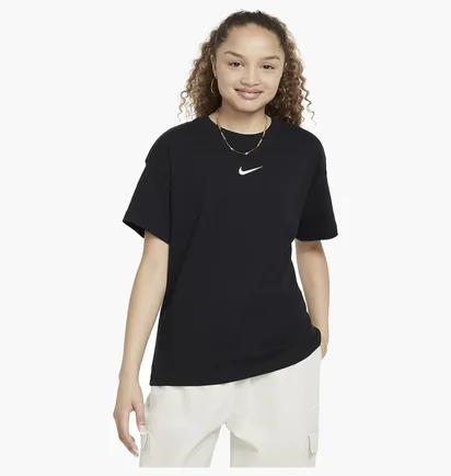 Футболка детская Nike Sportswear Essential Big Kids (Girls) T-Shirt Black FZ5539-010