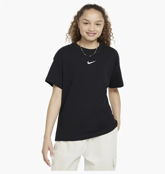 Футболка детская Nike Sportswear Essential Big Kids (Girls) T-Shirt Black FZ5539-010