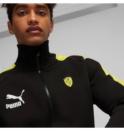 Олимпийка мужская Puma Scuderia Ferrari Race Iconic T7 Motorsport Jacket Black/Yellow 625198-01