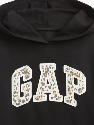 Худи женское Gap Logo Hoodie Black Leopard 519413141