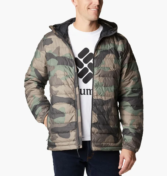 Куртка мужская Columbia Powder Lite™ Hooded Insulated Jacket Camo/Green 1693931-317