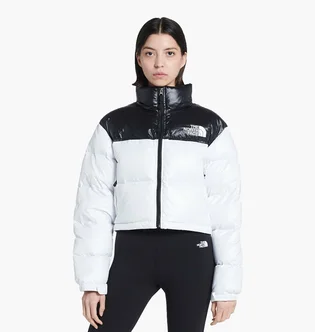 Пуховик жіночий The North Face Crop Nuptse White/Black NF0A5GGE-LA9