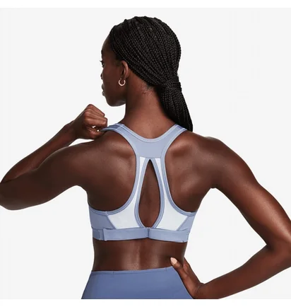 Топ женский Nike Swoosh High-Support Non-Padded Adjustable Sports Bra Light Blue DX6815-493