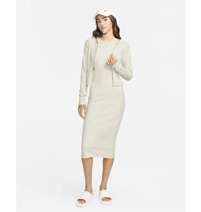 Плаття жіноче Nike Sportswear Chill Knit Slim Sleeveless Ribbed Midi Dress Beige FN3679-104