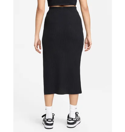Спідниця жіноча Nike W Nsw Nk Chll Knt Rib Md Skirt Black FQ1636-010