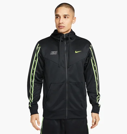 Толстовка мужская Nike Sportswear Repeat Full-Zip Hoodie Black DX2025-013