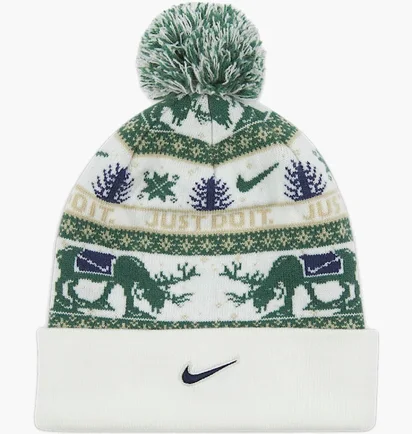 Шапка детская Nike Peak Holiday Beanie White/Green HV7025-133