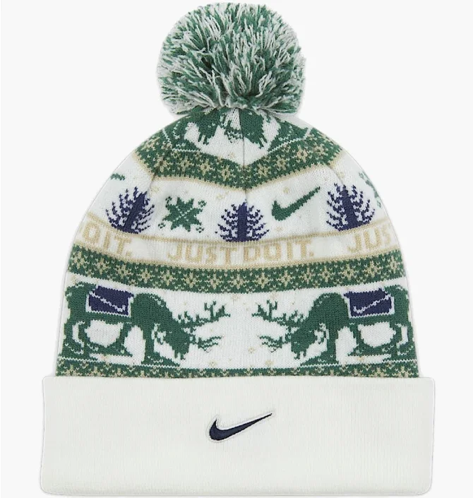 Шапка детская Nike Peak Holiday Beanie White/Green HV7025-133