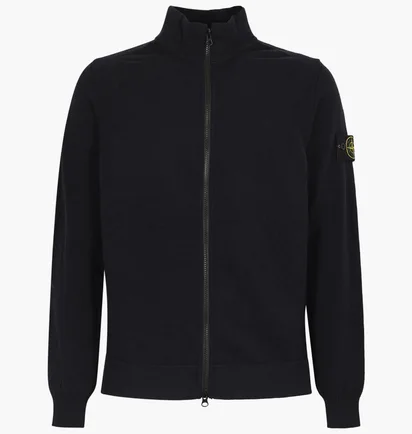 Кофта мужская Stone Island Stretch Rws Wool Zip-Up Black K2S155100062-S00A1-V0029