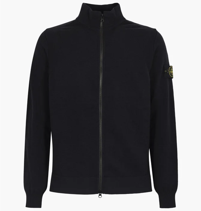 stone 　zip-upsweat M ᐉ Кофта мужская Stone Island Stretch Rws Wool Zip-Up Black