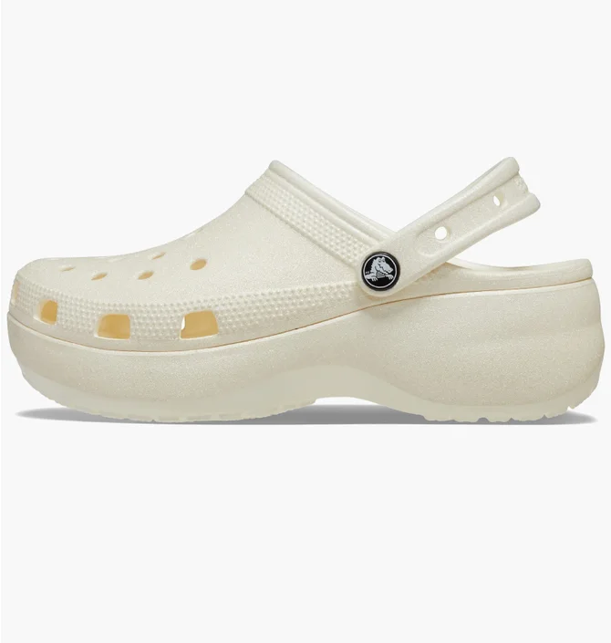 Сандали женские CROCS Lassic Platform Glitter Clog Beige 207241-0WV