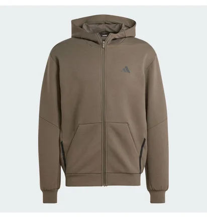 Худи мужское Adidas D4T Full-Zip Ho Erkek Sweatshirt Brown IY1133