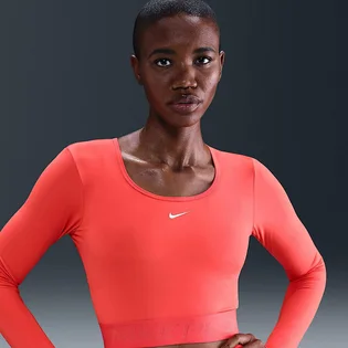 Лонгслів жіночий Nike Pro WomenS Dri- Fit Cropped Long- Sleeve Top Red HV9992-633