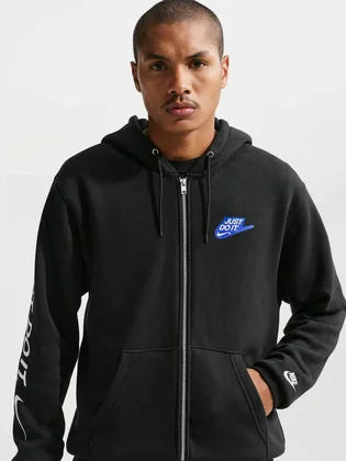 Толстовка мужская Nike Sportswear Club Full-Zip Fleece Black IO9616-010